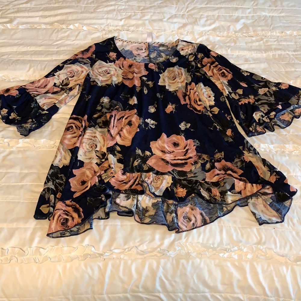Jules & James Floral Ruffle Tunic
